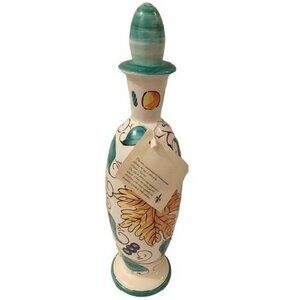 Italian Hand-Painted Ceramic Stoppered Bottle